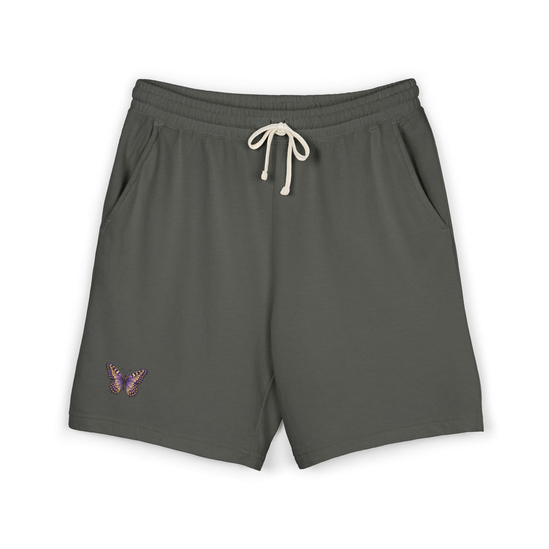 Butterfly Embroidered Fleece Sweat Shorts