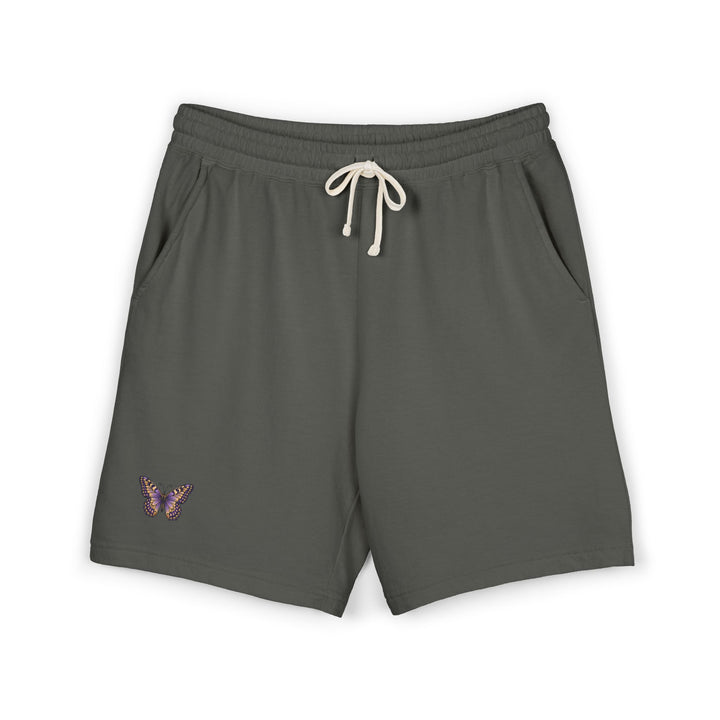 Butterfly Embroidered Fleece Sweat Shorts