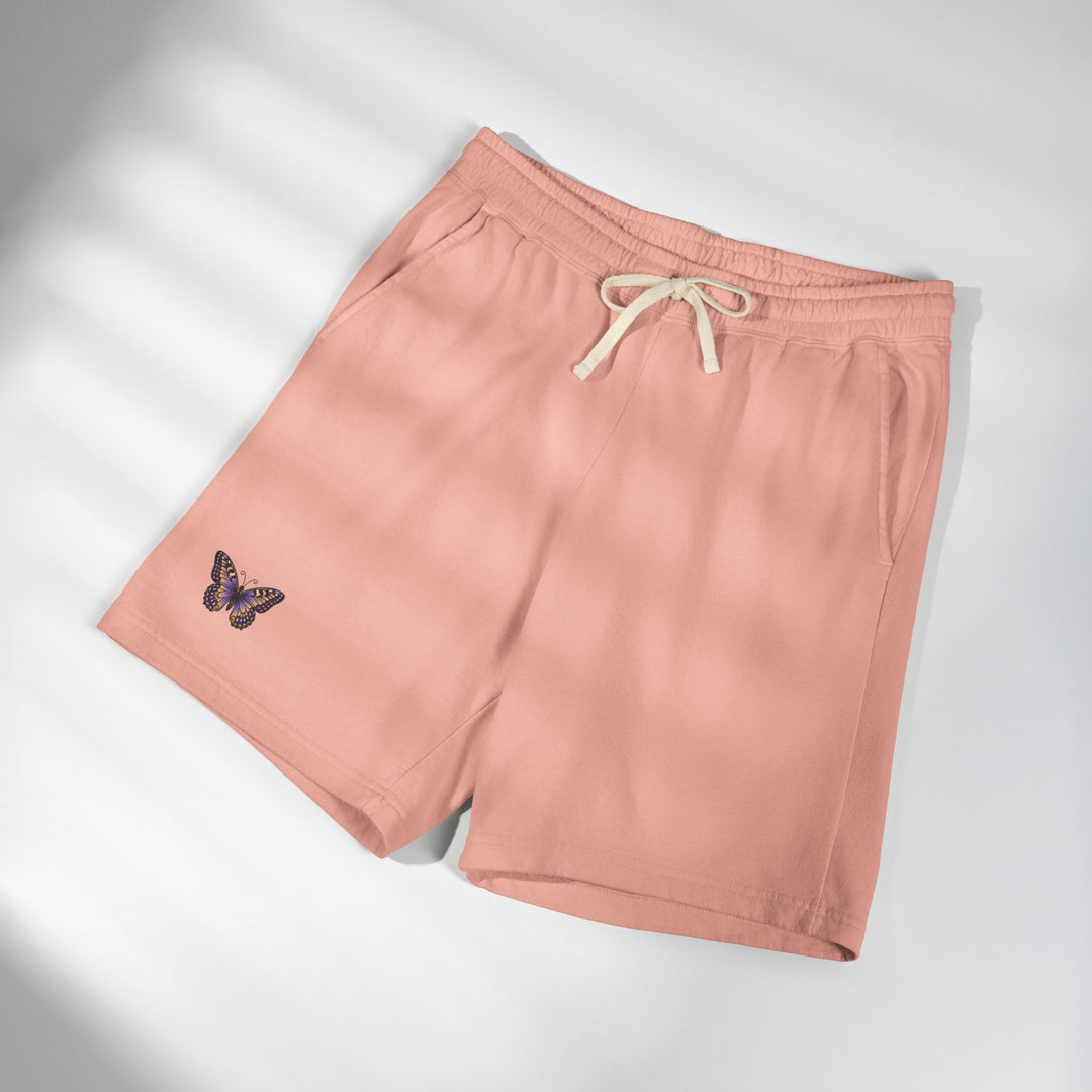 Butterfly Embroidered Fleece Sweat Shorts