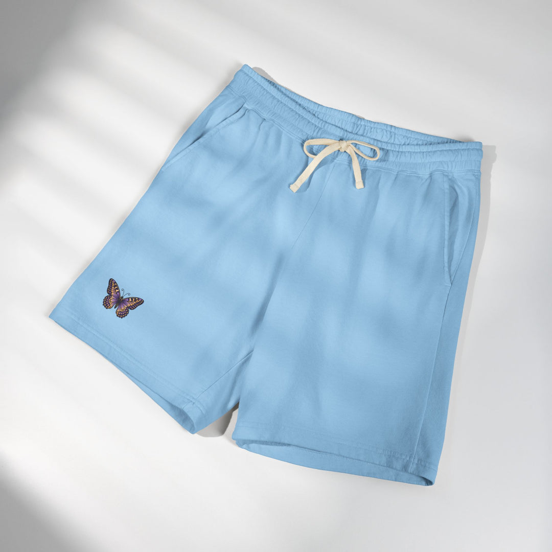 Butterfly Embroidered Fleece Sweat Shorts