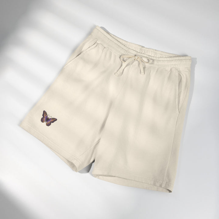 Butterfly Embroidered Fleece Sweat Shorts
