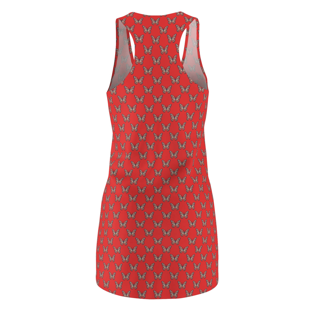 Red Butterfly Pattern Racerback Dress