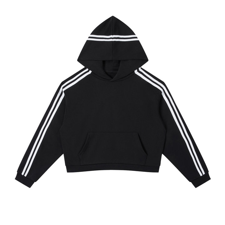 Side Stripe Cropped Hoodie