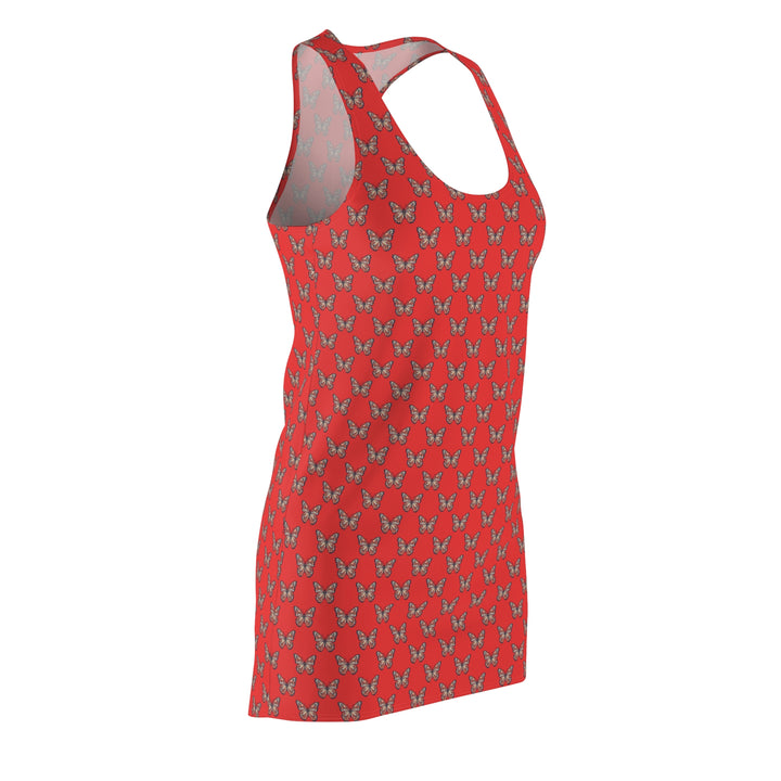 Red Butterfly Pattern Racerback Dress