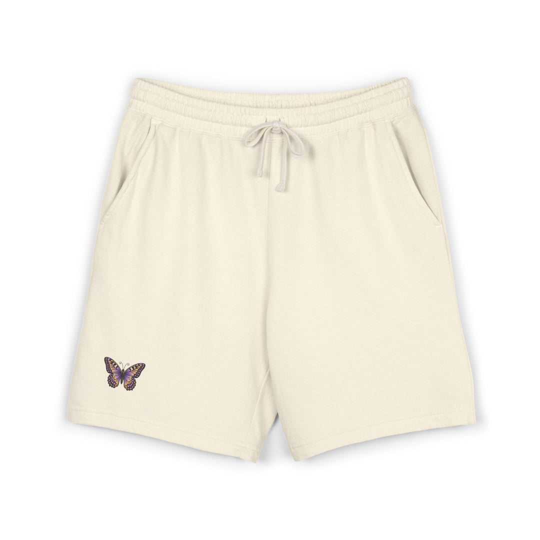 Butterfly Embroidered Fleece Sweat Shorts