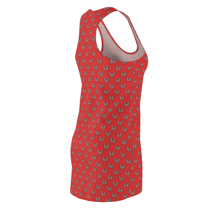 Red Butterfly Pattern Racerback Dress
