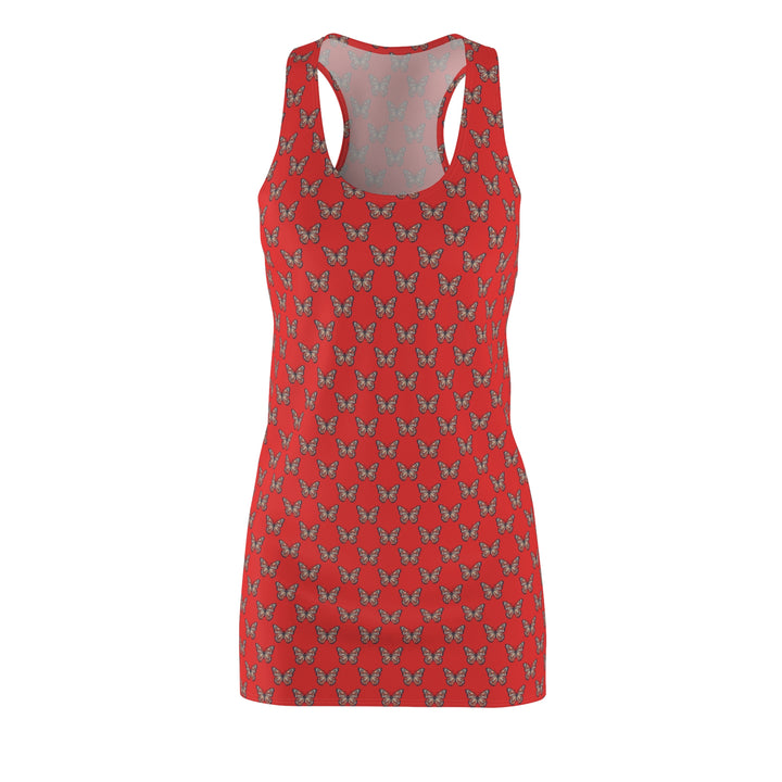 Red Butterfly Pattern Racerback Dress