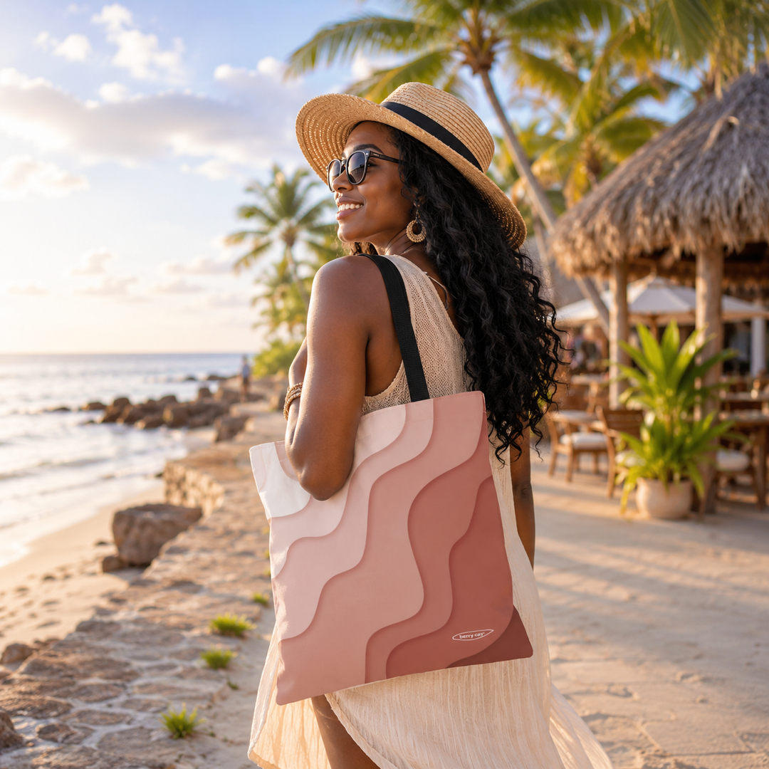 Berry Caye® Brown Wave Tote Bag