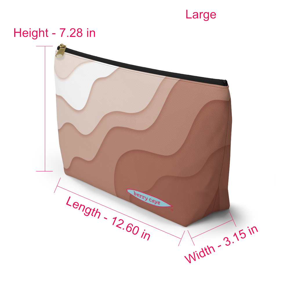 Berry Caye® Brown Wave Toiletry Travel Bag