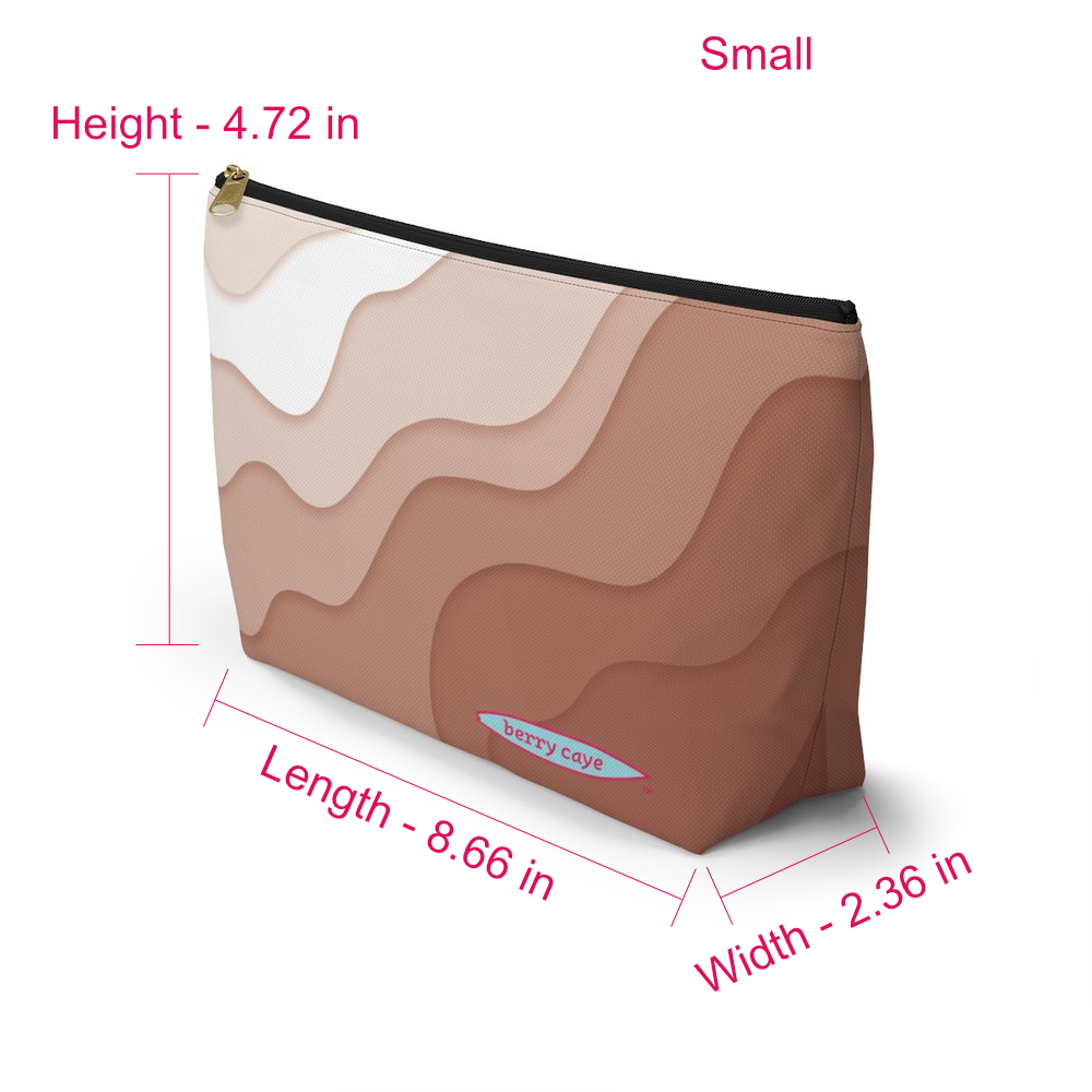Berry Caye® Brown Wave Toiletry Travel Bag