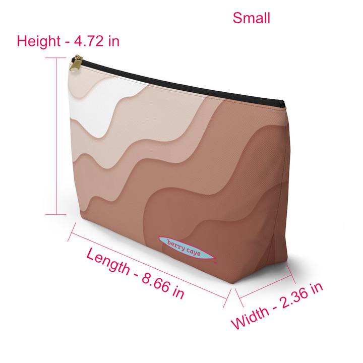 Berry Caye® Brown Wave Toiletry Travel Bag
