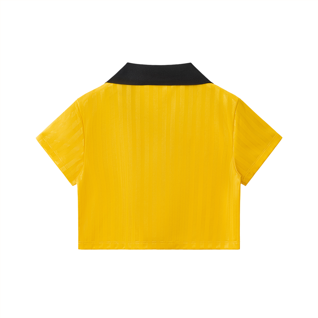 Cropped and Striped Jersey Tee