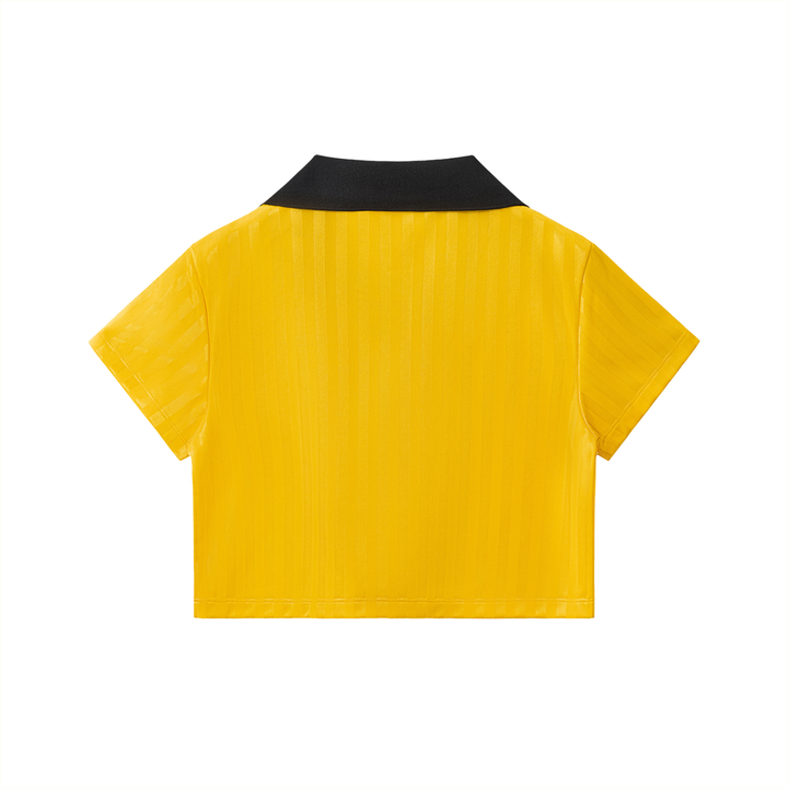 Cropped and Striped Jersey Tee