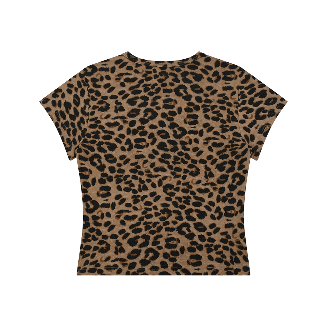 Leopard Print Crop T-Shirt