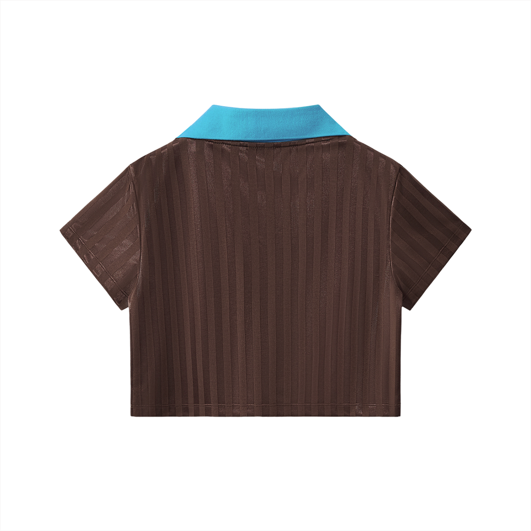 Cropped and Striped Jersey Tee