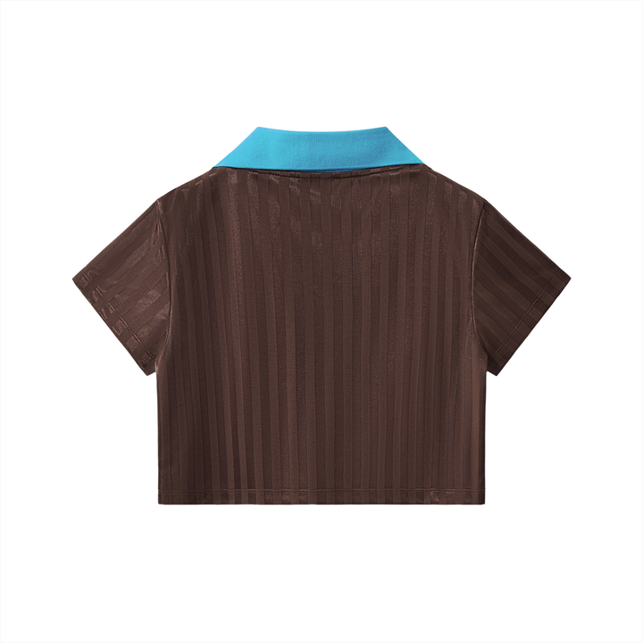 Cropped and Striped Jersey Tee
