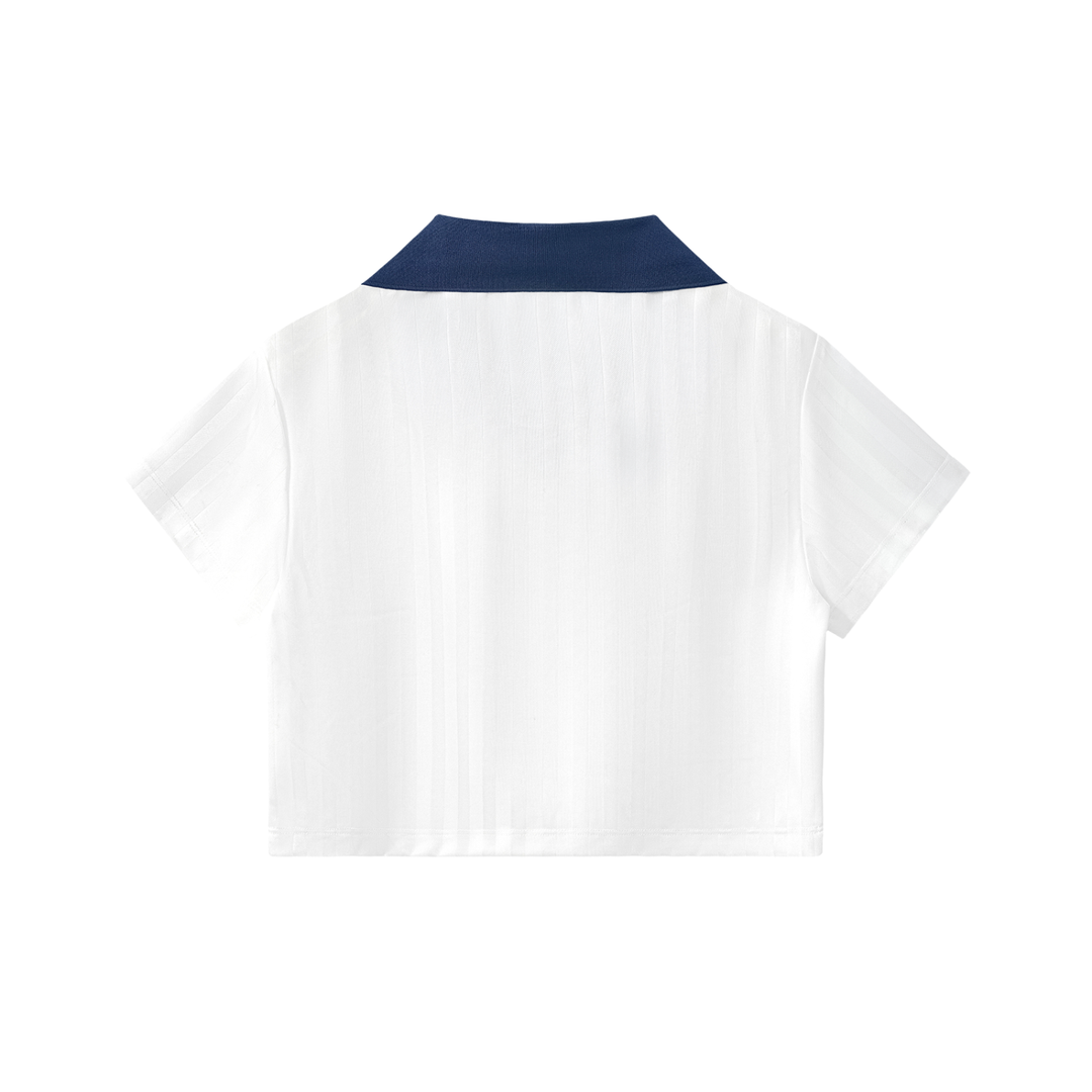 Cropped and Striped Jersey Tee