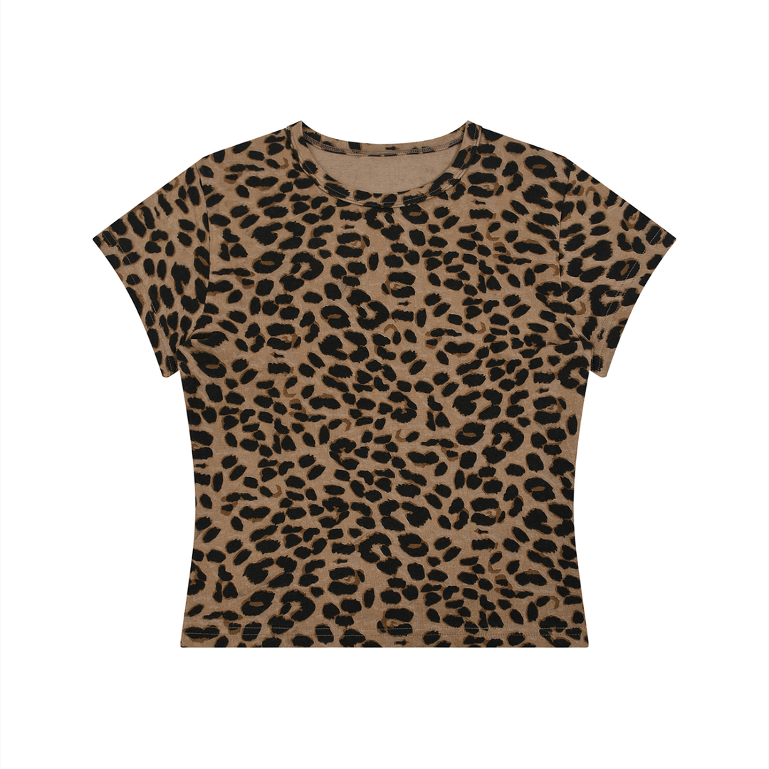 Leopard Print Crop T-Shirt