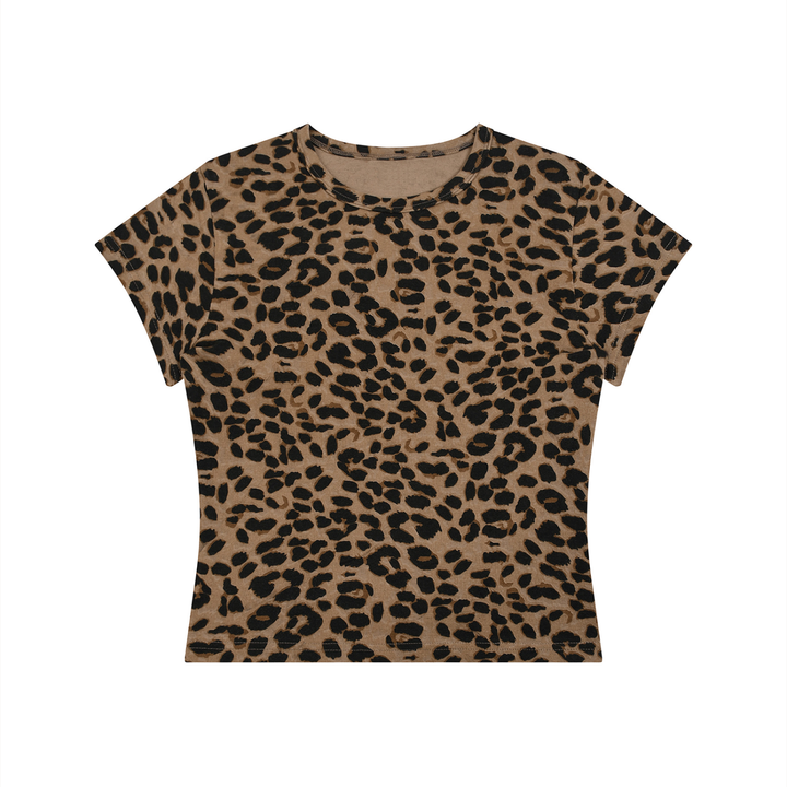 Leopard Print Crop T-Shirt